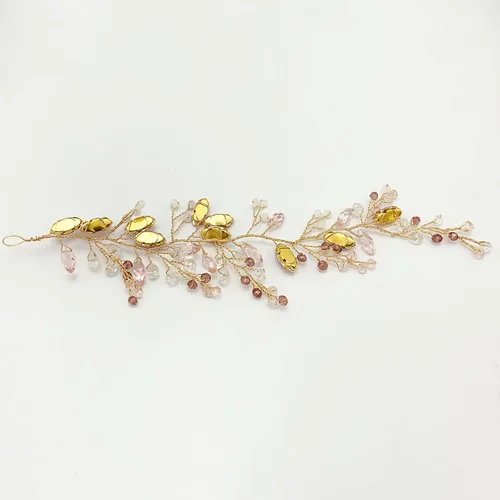 Miniatura 5 de Tocado de cristal de ópalo rosa para boda, novia, diamantes de imitación, accesorios para dama de honor, mujeres y niñas