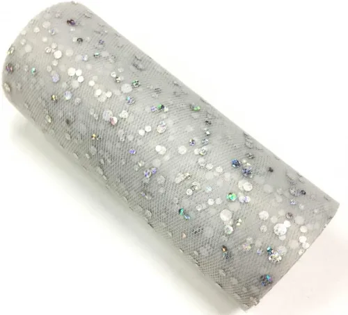 Miniatura 25 de Rollo de tul con lentejuelas con purpurina, decoración de boda, suministros de organza para fiestas de cumpleaños, carrete de tela, vestido tutú