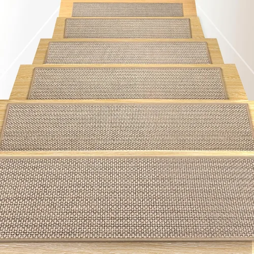 Miniatura 7 de RIOLAND Alfombras antideslizantes para escaleras de madera, para interiores, 9" x 36", tapetes de escalera para despegar y colocar, alfombras