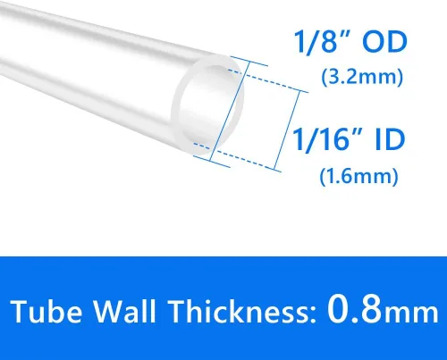 Miniatura 2 de Quickun - Tubo de silicona de 1/16" de diámetro interior, Tubo de silicona de grado alimenticio de 1/16" de diámetro interior x 1/8" de diámetro