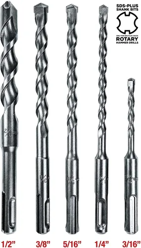 Miniatura 2 de Makita SDS-Plus - Juego de brocas para martillos rotativos SDS+, 5 piezas, perforación agresiva para hormigón y mampostería, brocas con punta