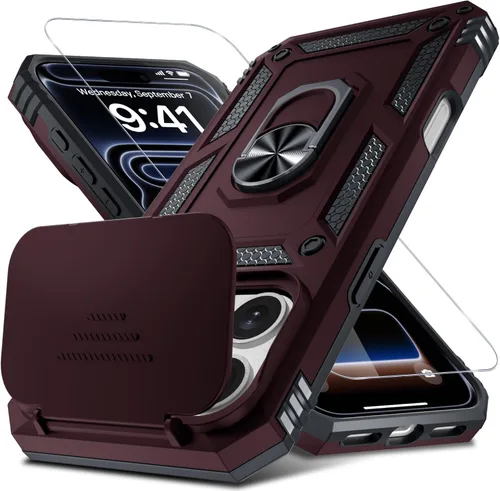 Miniatura 115 de Janmitta - Funda para iPhone 14 Pro con cubierta deslizante para lente de cámara incorporada + protector de pantalla, funda de cuerpo completo