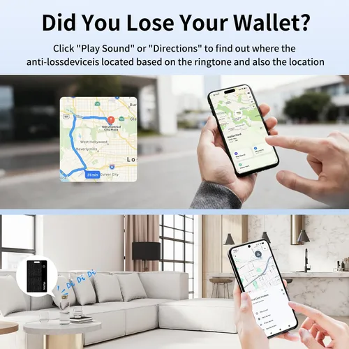 Miniatura 4 de Tarjeta de seguimiento de cartera [certificado Apple MFi] (iOS y Android), tarjeta de seguimiento Bluetooth, tarjeta de seguimiento inteligente