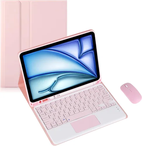 Miniatura 38 de Funda de teclado para tableta Samsung Galaxy Tab A8 X200/X205 de 10.5 pulgadas, cubierta protectora de teclado con soporte multiángulo, borde de Azul
