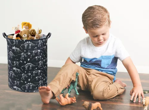 Miniatura 3 de Cesta de lavandería de dinosaurio para niños, cesta de lavandería para niños, cesta para guardería de bebé para niños y niñas, lindos organizadores