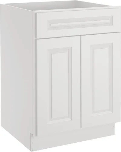 Miniatura 13 de LOVMOR Armarios de base de cocina, armario de almacenamiento aparador, gabinete de entrada con 1 cajón y estante ajustable, 24 pulgadas de ancho x