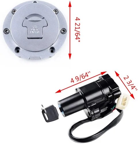 Miniatura 3 de Llave de bloqueo del interruptor de encendido de la tapa del tanque de combustible compatible con Honda 2004 2005 2006 2007 CBR 1000RR 2003-2006