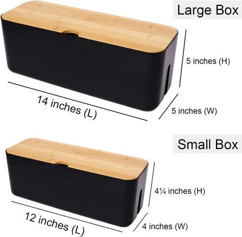Miniatura 3 de Juego de Cajas de Gestión de Cables Changsuo, Cajas Organizadoras de Cables para Extensión de Cables, Tira de Alimentación, Protector Contra