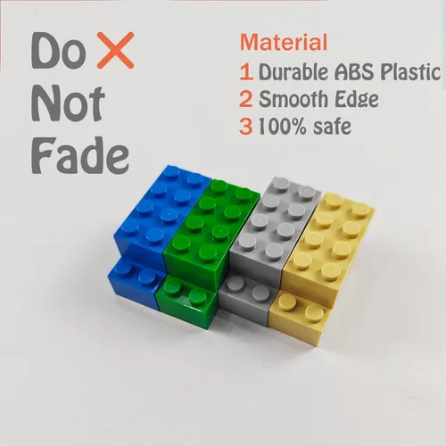 Miniatura 4 de HUIZDQ 200 piezas de ladrillos de construcción pequeños clásicos, bloques de construcción de 2 x 4, juguetes de construcción creativos STEM, azul