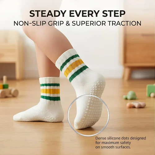 Miniatura 4 de Calcetines de agarre para bebés de 0-6-12-18 meses, calcetines locos para niños pequeños y niñas, calcetines antideslizantes de agarre 1-3T 4T 5T