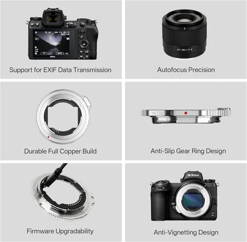 Miniatura 7 de Adaptador de lente de montaje E-Z, lente de montaje E a cámara de montaje en Z, adaptador de lente de enfoque automático compatible con lente Sony