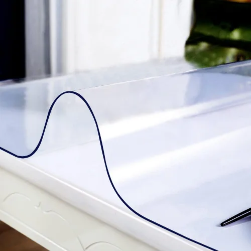 Miniatura 2 de Protector de escritorio de 19 x 60 pulgadas de vinilo transparente PVC para oficina, protector de mesa de escritura, tapete de plástico