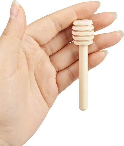 Miniatura 2 de Palitos de madera de miel, 3 piezas, mini cucharas de miel para tarro de miel, dispensar agitador de mezcla