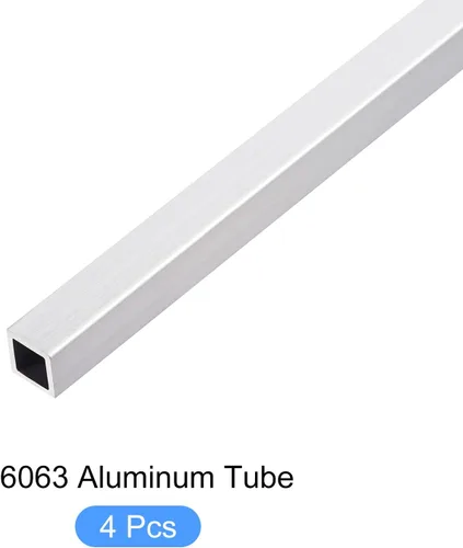 Miniatura 5 de METALLIXITY Tubo cuadrado de aluminio (0.315 in x 0.315 in x 0.039 in x 11.811 in) 4 piezas, tubo de aluminio 6063 - para muebles del hogar