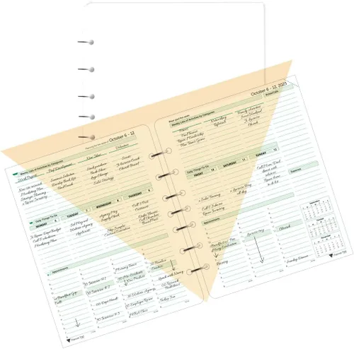 Miniatura 8 de Planner Pad Organizador de 12 meses, de 7 agujeros, hojas sueltas, embudo de 3 niveles, octubre de 2025 a septiembre de 2026, 6 3/4 pulgadas x 8 1/2