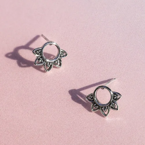 Miniatura 4 de Boma Joyas Pendientes de plata esterlina con círculo de filigrana balinesa, Metal, No es una piedra preciosa