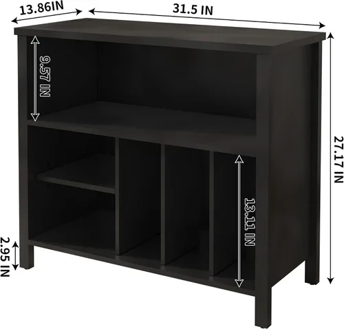 Miniatura 3 de Soporte para tocadiscos, gabinete de almacenamiento de discos de vinilo de mediados de siglo, soporte para tocadiscos de 3 niveles, soporte