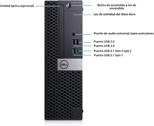 Miniatura 2 de Dell Computadora de escritorio OptiPlex 7070 SFF, Intel 8 Core i7-9700 3.0GHz hasta 4.70GHz, 32GB DDR4 Ram Nuevo SSD NVMe M.2 de 1 TB, AX210 WiFi 6E