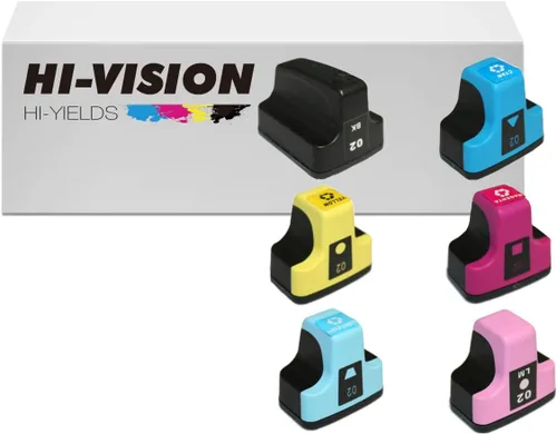 Cartucho de tinta de repuesto compatible para HP 02 (1 negro, 1 cian, 1 amarillo, 1 magenta, 1 cian claro, 1 magenta claro, 6 unidades)