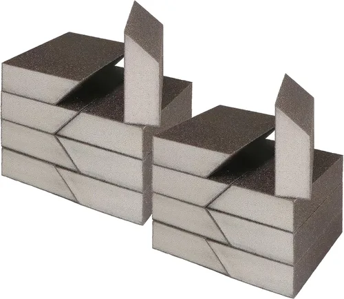 Miniatura 14 de Bloques de lijado en ángulo de grano 180, bloque de arena de esponja fina, lavable y reutilizable, bloque de papel de lija húmedo y seco
