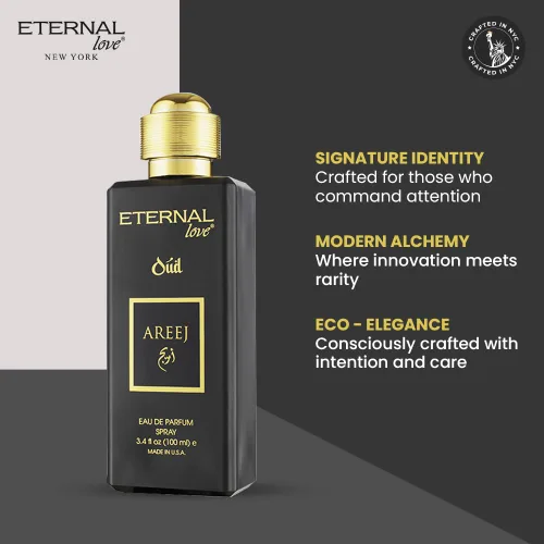 Miniatura 5 de Eternal Love Areej Oud - Eau de Parfum unisex de larga duración, fragancia oriental picante cálida con Oud y tabaco, aroma árabe inspirado en Dubái