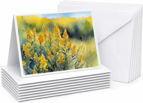 Miniatura 22 de Caroline's Treasures DAC1709GCA7P - Tarjetas de felicitación y sobres de arándanos de Texas en acuarela, paquete de 8 tarjetas en blanco con sobres