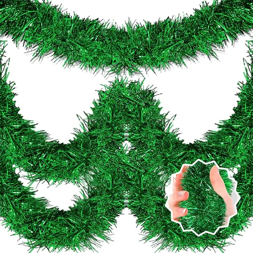 Miniatura 16 de Guirnalda de Oropel de Navidad Negra de 50 Pies, Pancarta de Giro de Papel Metálico, Serpentinas de Oropel Colgantes para Pared, Telón de Fondo