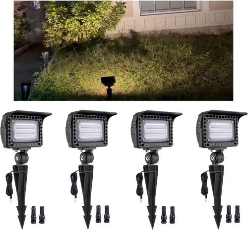 Miniatura 10 de Gardenreet Luces de inundación de paisaje de bajo voltaje de 12 V LED para exteriores, arandela de pared, 5/10/15/20 W 3CCT ajustable, iluminación