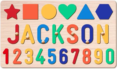 Rompecabezas de nombre personalizado para niños, regalos personalizados para bebés, rompecabezas de nombres para niños pequeños de 1-3, primer