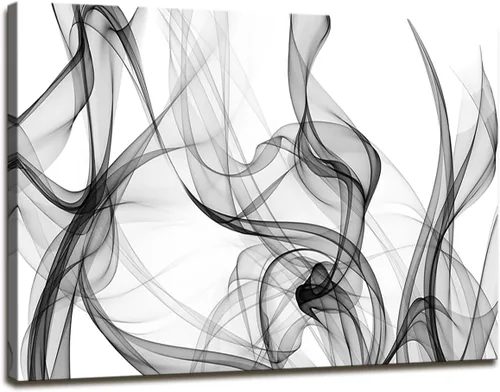 Miniatura 11 de XXMWallArt FC3875 Arte de Pared Abstracto Raya de Luz Negra y Blanca Línea Abstracta Lienzo Arte de Pared para Sala de Estar Dormitorio Baño Oficina