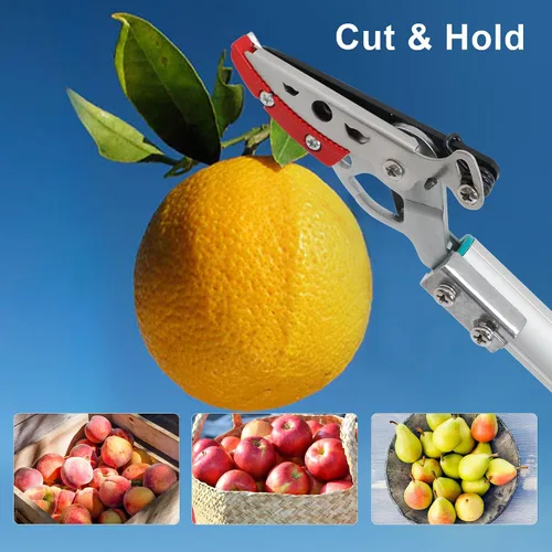 Miniatura 5 de GARTOL - Podadora de poste de corte y retención, recolector de frutas ligero de 4.2 pies con mango giratorio de 180°, hoja de acero SK5 corta hasta