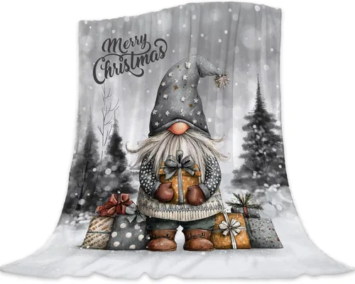 Miniatura 22 de Manta de Navidad para bebé, pequeña, roja, con copos de nieve de Navidad, manta de invierno y vacaciones, manta para arrullo de niños pequeños