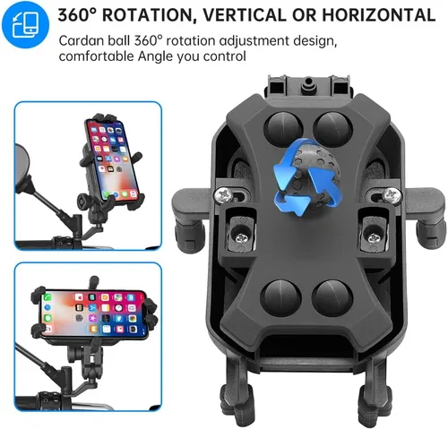 Miniatura 4 de Soporte universal para teléfono de motocicleta, impermeable, a prueba de golpes, soporte para teléfono celular, soporte de navegación para llevar