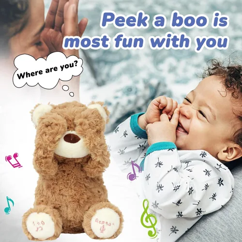 Miniatura 5 de Hopearl Oso de Peluche Interactivo Peek A Boo Repite lo que Dices Oso de Peluche Musical que Canta y Habla Animal de Peluche Adorable Eléctrico