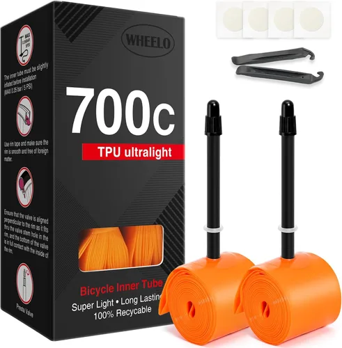 Miniatura 8 de Tubo interior de bicicleta TPU 700C × 18-32C: tubo ligero para bicicleta de carretera con válvulas Presta de 1.772 in/2.559 in/3.346 in