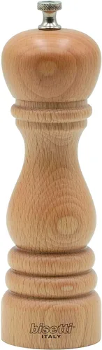 Miniatura 7 de Bisetti Molino de pimienta de madera de haya Roma de 5,12 pulgadas con molinillo de acero ajustable con acabado de nogal, fabricado en Italia
