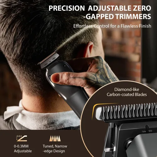 Miniatura 5 de SUPRENT Cortapelos Profesionales para Hombres, juego de cortapelos inalámbricos y recortadora de corte al ras, kit de corte de pelo con velocidad