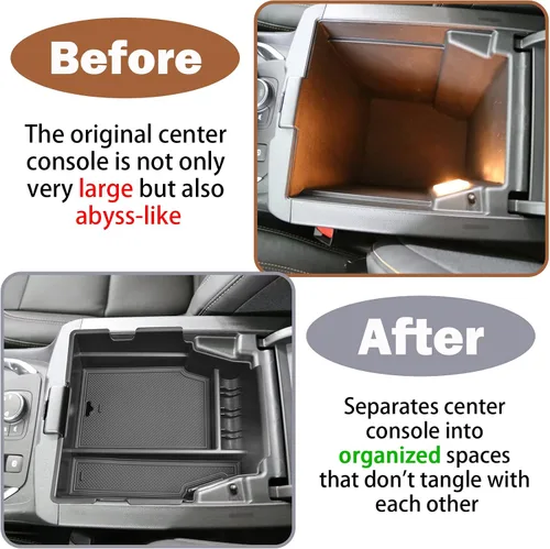 Miniatura 4 de RUNROAD Bandeja organizadora de consola central compatible con Chevy Traverse 2018-2021 2022 2023, caja de almacenamiento secundaria, bandeja