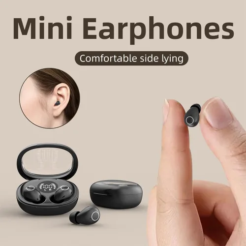 Miniatura 3 de Pequeños auriculares invisibles para dormir, inalámbricos más pequeños, Bluetooth, de perfil bajo, microdiminutos y discretos, con micrófono