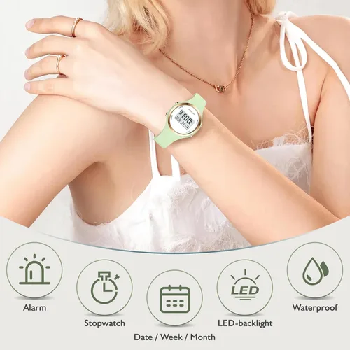 Miniatura 32 de Women LED Display Elecreonic Watch Fashion Chrono Alarm Digital Clock Woman Outdoor Sport Wirstwatch