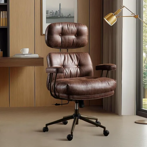 Miniatura 9 de Mid Century Modren - Silla de oficina grande y alta, silla ejecutiva ergonómica grande para personas resistentes, silla de trabajo de escritorio