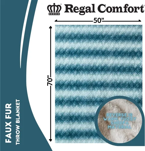 Miniatura 4 de Regal Comfort Manta Sherpa de piel sintética, 50 x 70 pulgadas, suave y afelpada, cálida y mullida, manta de forro polar de terciopelo