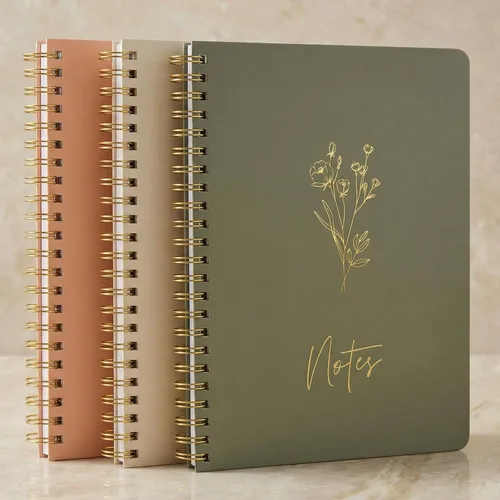 Miniatura 10 de ZICOTO Set de 3 Cuadernos de Espiral Estéticos para Mujeres - Lindo Diario/Cuaderno de 7x5 con Páginas Rayadas de Regla Universitaria - Suministros