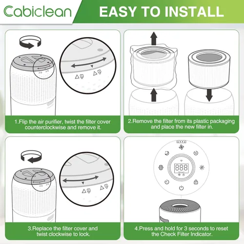 Miniatura 8 de Cabiclean Filtro de repuesto Core 400S para el cuidado de mascotas LEVOIT Core 400S Smart WiFi purificador de aire, 3 en 1 H13 True HEPA, carbón