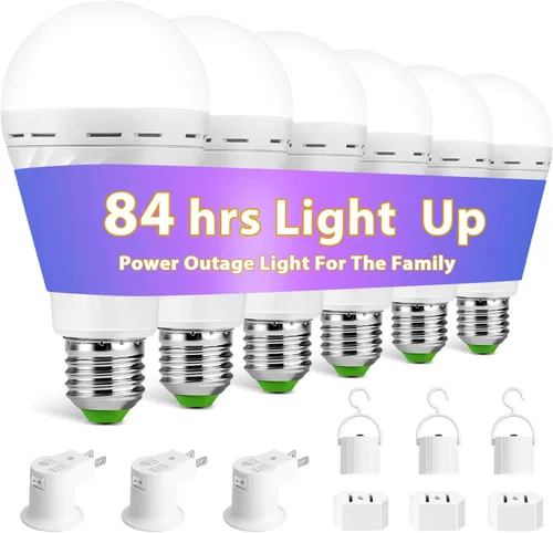 Miniatura 8 de Bombilla de luz de emergencia recargable, permanece encendida durante fallas de energía, bombillas LED de 1500 mAh, 12 W, 60 W equivalentes