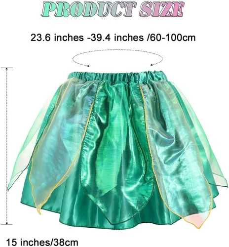 Miniatura 2 de REETAN Falda de hada de moda en capas, falda novedosa de baile de hojas, falda brillante con borlas, falda de festival para mujeres y niñas