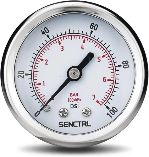 Miniatura 20 de SENCTRL Medidor de presión de 200 psi, tamaño de dial de 2 pulgadas, montaje trasero 1/4 NPT, impermeable, caja de acero inoxidable, para filtro