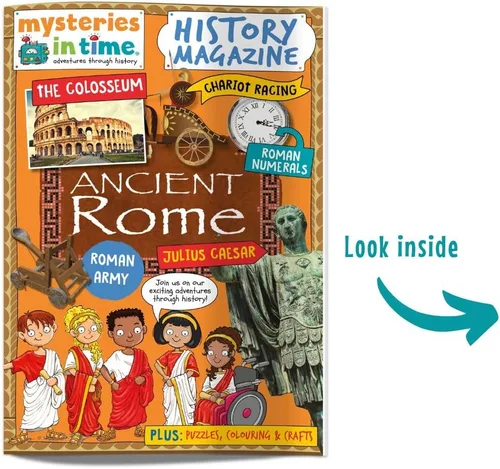 Miniatura 4 de Mysteries in Time Ancient Rome - Paquete de actividades romanas para niños de 6 a 11 años, con libro de historia y revista, perfecto para avión