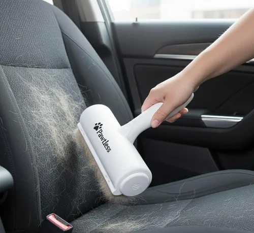 Miniatura 3 de Removedor de pelo de mascotas blanco – Removedor de pelo reutilizable de perros y gatos para muebles, ropa, alfombras, interiores de coche, rodillo