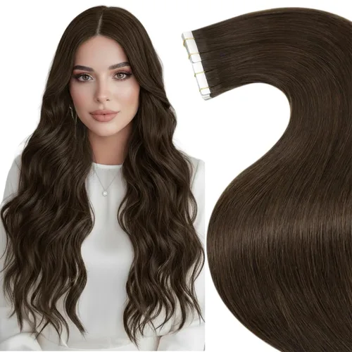 Miniatura 16 de LaaVoo - Extensiones de cabello humano Remy adhesivas con cinta invisible, cabello negro natural, extensiones de cabello para mujeres de color, 20